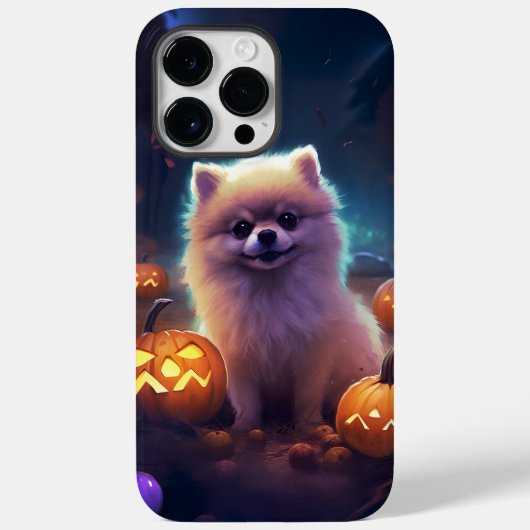 ハロウィーンポメラニア犬カボチャ怖 Case-Mate iPhoneケース (裏面)