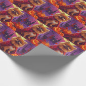 ハロウィーンポメラニア犬ヴァンパイアパンプキンズホラー ラッピングペーパー (角)