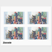 ハロウィーンポーチ猫ちゃん 長方形シール (シート)