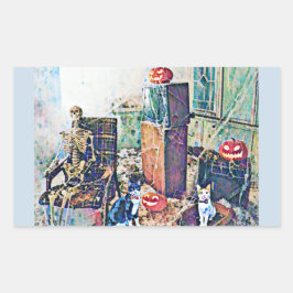 ハロウィーンポーチ猫ちゃん 長方形シール