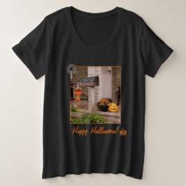 『ハロウィーンポーチ』レディースプラスサイズTシャツ プラスサイズTシャツ