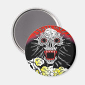 ハロウィーンマグネット食べスケルトンのバター付きポップコーン マグネット (正面/裏面)