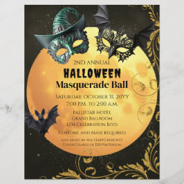 ハロウィーンマスカレードの衣装パーティー チラシ