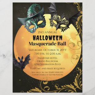 ハロウィーンマスカレードの衣装パーティー チラシ