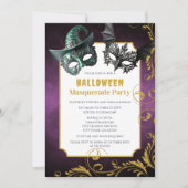 ハロウィーンマスカレードの衣装パーティー 招待状 (正面)