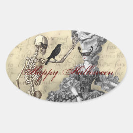 ハロウィーンマスカレードボール 楕円形シール