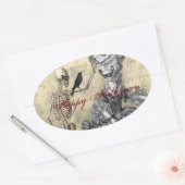 ハロウィーンマスカレードボール 楕円形シール (封筒)