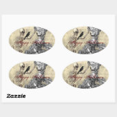 ハロウィーンマスカレードボール 楕円形シール (シート)