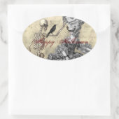 ハロウィーンマスカレードボール 楕円形シール (バッグ)