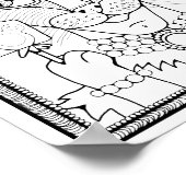 ハロウィーンマスカレード猫カラーリングページアートポスター ポスター (角)