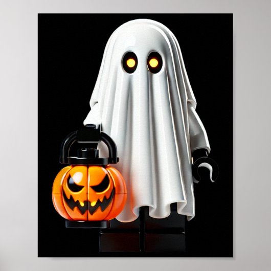 ハロウィーンマスタービルダー幽霊キッズ建物ブロック ポスター (正面)