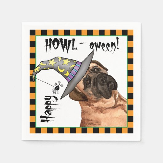 ハロウィーンマスティフ スタンダードカクテルナプキン (正面)