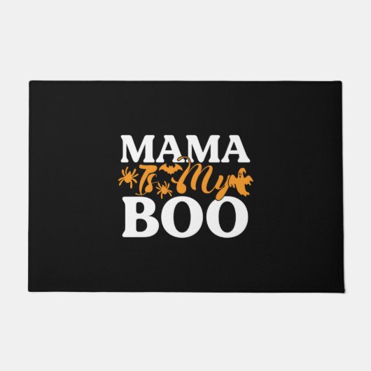 ハロウィーンママは私のブー誕生日 ドアマット (正面)