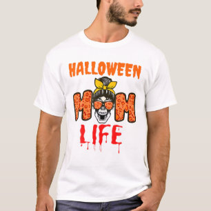 ハロウィーンママ生命マザーMessy Bunスカル女性Sk Tシャツ
