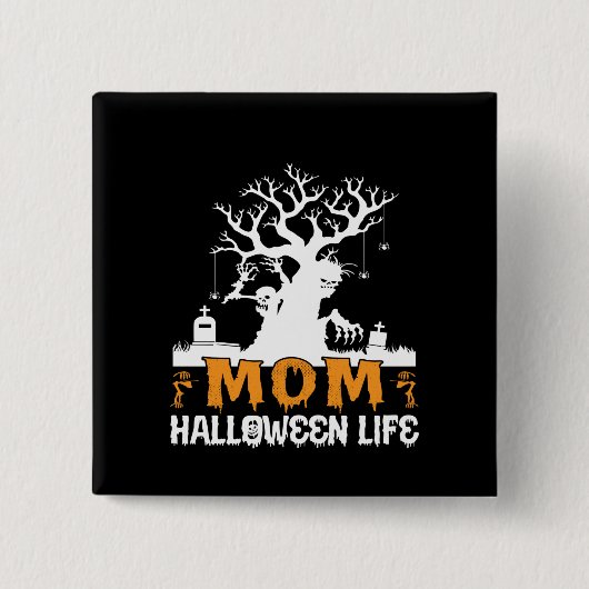 ハロウィーンマムハロウィーンライフ誕生日 缶バッジ (正面)