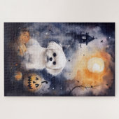 ハロウィーンマルチーズカボチャ怖 ジグソーパズル (横)