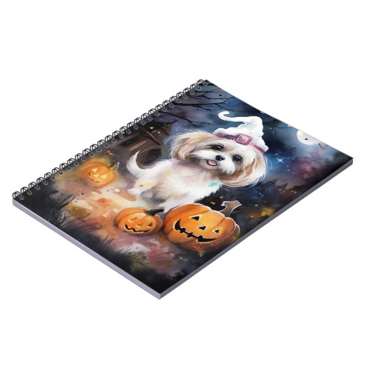 ハロウィーンマルティチズカボチャ怖い ノートブック (左側)