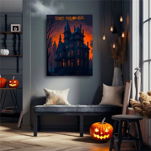 ハロウィーンマンショ幽霊のよく出るンハウスハロウィーンポスター フォトプリント