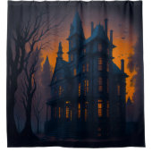 ハロウィーンマンショ幽霊のよく出るンハウスハロウィーン シャワーカーテン (正面)