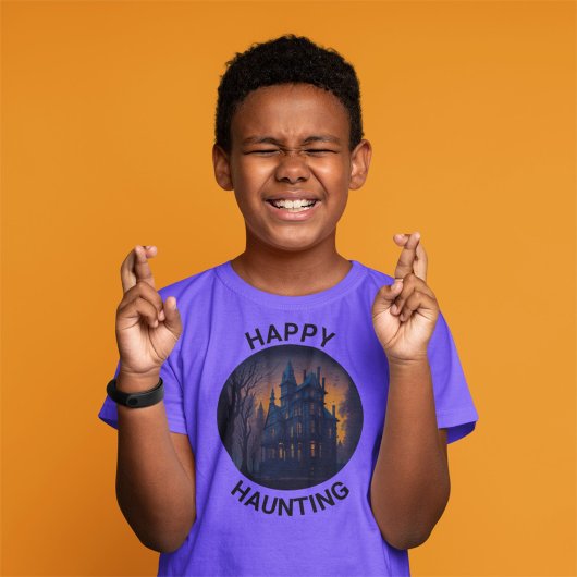 ハロウィーンマンショ幽霊のよく出るンハッピーハーティング Tシャツ