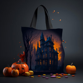ハロウィーンマンシ幽霊のよく出るョン トートバッグ