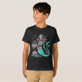 ハロウィーンマーメイドおもしろいスケルトン Tシャツ (正面フル)