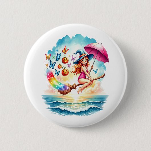 ハロウィーンマーメイドウィッチオンブロム 缶バッジ (正面)