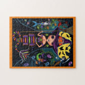 ハロウィーンマーメイドウィッチマーキャッツ幽霊たちカボチャ ジグソーパズル (横)