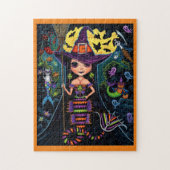 ハロウィーンマーメイドウィッチマーキャッツ幽霊たちカボチャ ジグソーパズル (縦)