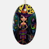 ハロウィーンマーメイドウィッチマーキャッツ幽霊たちカボチャ セラミックオーナメント (右)
