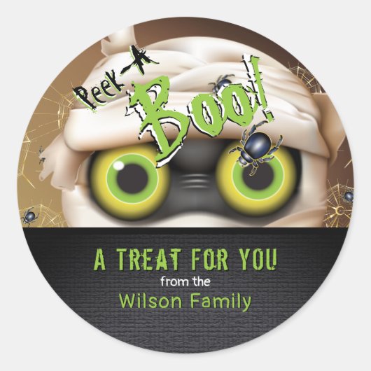 ハロウィーンミイムモンスターブーキャンディバッグラベル ラウンドシール (正面)