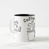 ハロウィーンミイラおもしろいコーヒー☕マグカップ ツートーンマグカップ (正面左)