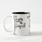 ハロウィーンミイラおもしろいコーヒー☕マグカップ ツートーンマグカップ (左)