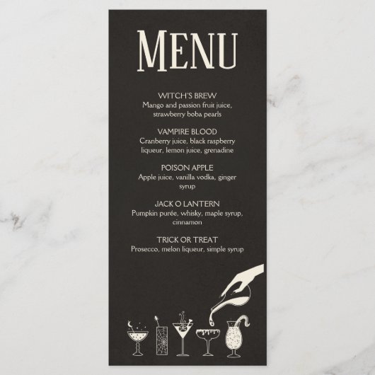 ハロウィーンミッドセンチュリーモダンカクテルメニュー プログラム (正面)