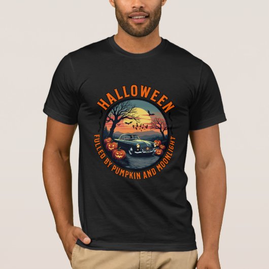 ハロウィーンミッドナイトパンプキンライド Tシャツ (正面)