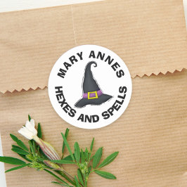 ハロウィーンミニマリストウィッチお洒落ズ帽子 ラウンドシール