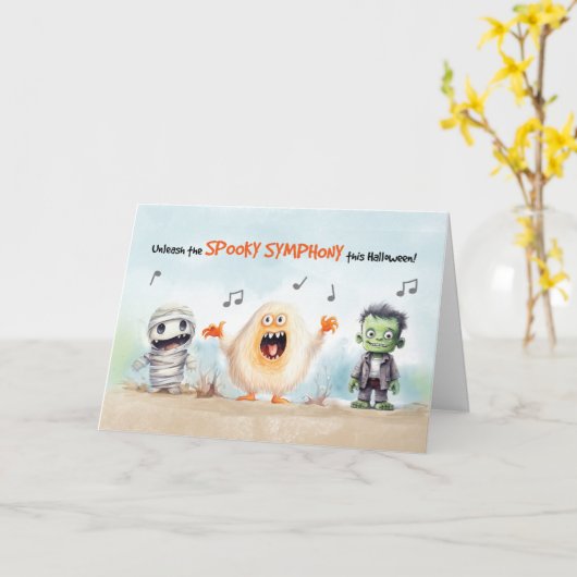 ハロウィーンミュージカルモンスター カード (黄色い花)