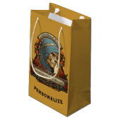 ハロウィーンミームスケルトンおもしろい引用文パーソナライズされた スモールペーパーバッグ (裏面アングル)