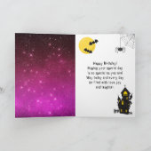 ハロウィーンミームピンクハッピーバースデー カード (内部)