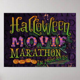 ハロウィーンムービーマラソンのマーキー ポスター