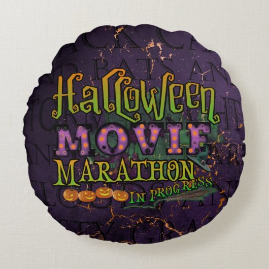 ハロウィーンムービーマラソンのマーキー ラウンドクッション (正面)