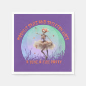 ハロウィーンムーンライトスキーとスケルトンの雰囲気 スタンダードカクテルナプキン (正面)