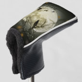 ハロウィーンムーン不気味カラス ゴルフヘッドカバー (3/4 正面)