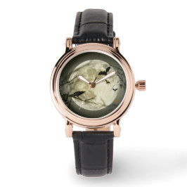 ハロウィーンムーン不気味カラス 腕時計