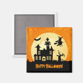 ハロウィーンムーン幽霊のよく出るムーンハウスイン墓場 マグネット (正面/裏面)
