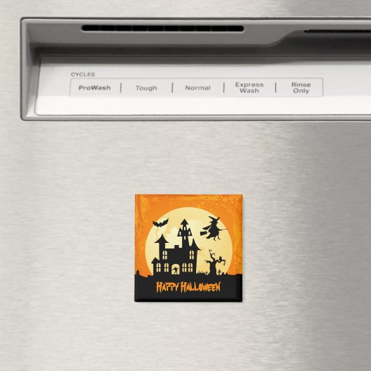 ハロウィーンムーン幽霊のよく出るムーンハウスイン墓場 マグネット (インサイチュ (食洗機))