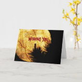 ハロウィーンムーン誕生日 カード (黄色い花)