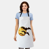 ハロウィーンムーン&こうもり エプロン (着用した状態)