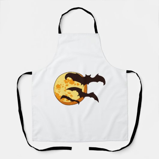 ハロウィーンムーン&こうもり エプロン (正面)