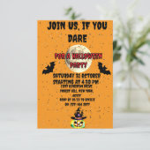 ハロウィーンムーン&こうもり&カボチャパーティの招待状 招待状 (スタンド正面)